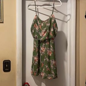 The vintage shop Green floral strap dress